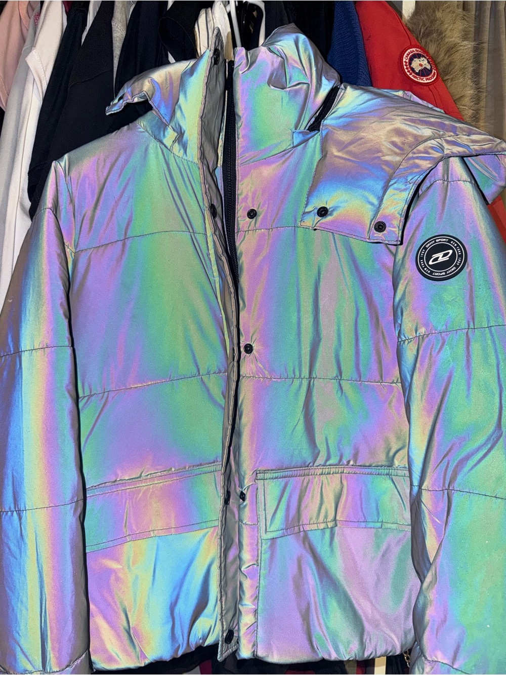 DKNY SPORTS Puffer Jacket - Reflective Multi-Color